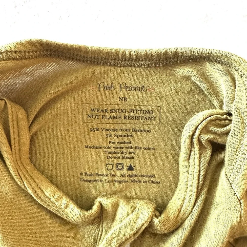 Posh Peanut NB Sleeping‎ Gown Army Green Viscose Bamboo Pajama Military Cozy